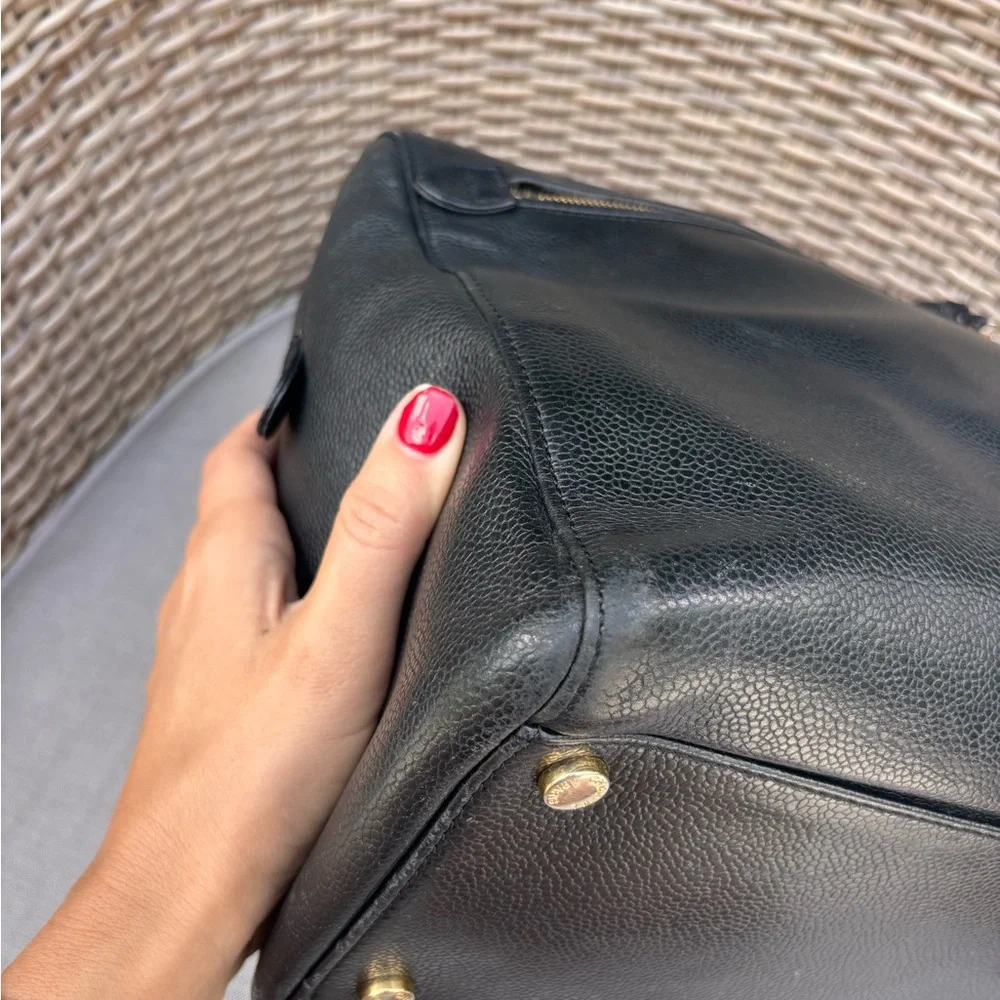 Authentic CHANEL black Caviar leather timeless Dome tote - Picture 10 of 16